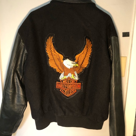 Varsity coat with Harley-Davidson patches - Picture 1 of 5